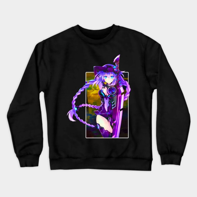 Purple Heart (Hyperdimension Neptunia) Crewneck Sweatshirt by hidexmian